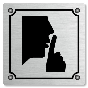 Ticho prosím, 148x148mm, stříbrná, Kansas